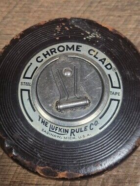 Vintage OLD Chrome Clad Tape Measure by The Lufkin Rule Co. - Bin S